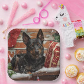 Australische Kelpie Hond Kerstfeest Papieren Bordje (Feest)