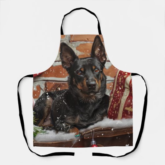 Australische Kelpie Hond Kerstfeest Schort (Voorkant)