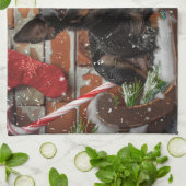 Australische Kelpie Hond Kerstfeest Theedoek (Gevouwen)