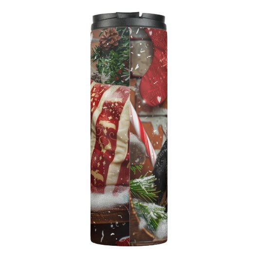 Australische Kelpie Hond Kerstfeest Thermosbeker (Achterkant)