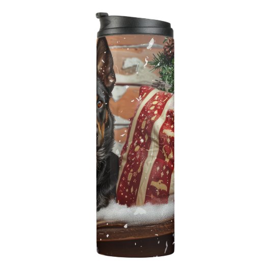 Australische Kelpie Hond Kerstfeest Thermosbeker (Geroteerd rechts)