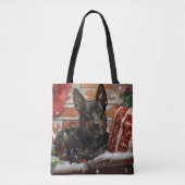 Australische Kelpie Hond Kerstfeest Tote Bag (Voorkant)