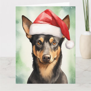 Australische Kelpie Hond Kerstmis Santa Paws Kaart