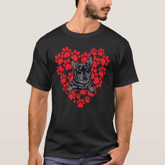Australische Kelpie Hond Loveheart T-shirt (Voorkant)