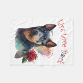 Australische Kelpie-hond Moeder Bloem Fleece Deken (Voorkant (Horizontaal))