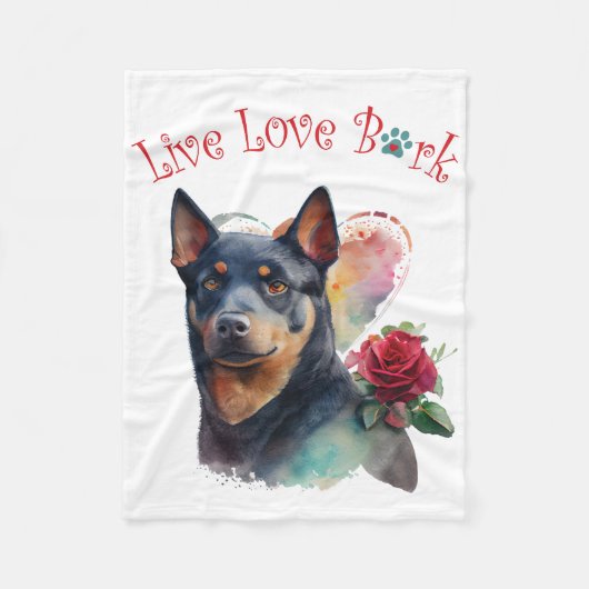Australische Kelpie-hond Moeder Bloem Fleece Deken (Voorkant)
