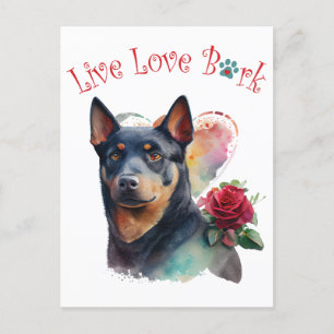 Australische Kelpie Hond Moeder Bloemstuk Briefkaart