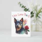 Australische Kelpie Hond Moeder Bloemstuk Briefkaart (Staand voorkant)