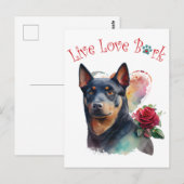 Australische Kelpie Hond Moeder Bloemstuk Briefkaart (Voorkant / Achterkant)
