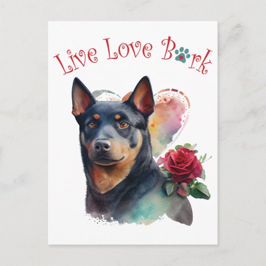 Australische Kelpie Hond Moeder Bloemstuk Briefkaart (Voorkant)