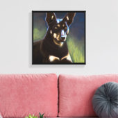 Australische Kelpie - Hond Portret Canvas Afdruk (Insitu (Woonkamer))
