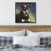 Australische Kelpie - Hond Portret Canvas Afdruk (Insitu (Slaapkamer))