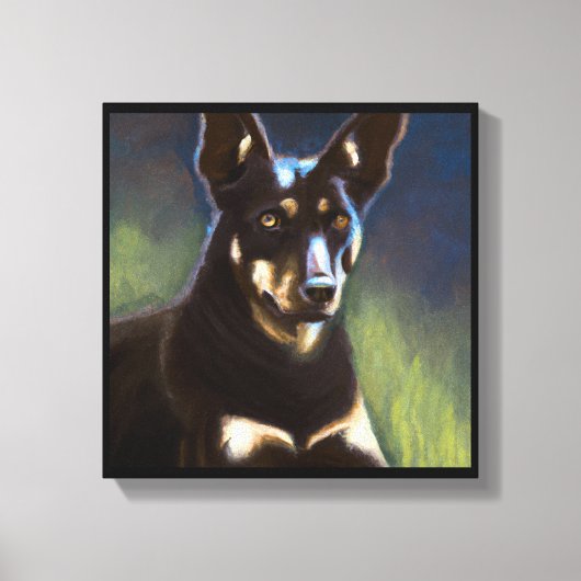 Australische Kelpie - Hond Portret Canvas Afdruk (Voorkant)