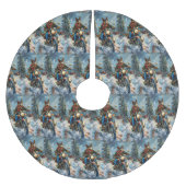 Australische Kelpie Hond Rijden Motorfiets Kerstmi Kerstboom Rok (Voorkant)