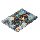 Australische Kelpie Hond Rijden Motorfiets Kerstmi Notitieboek (Linkerzijde)