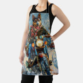 Australische Kelpie Hond Rijden Motorfiets Kerstmi Schort (Insitu)