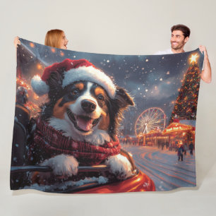 Australische Kelpie Hond Roller Coaster Kerstmis Fleece Deken