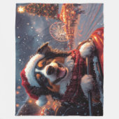 Australische Kelpie Hond Roller Coaster Kerstmis Fleece Deken (Voorkant)