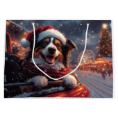 Australische Kelpie-hond Roller Coaster Kerstmis Groot Cadeauzakje (Voorkant)