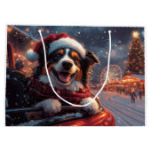 Australische Kelpie-hond Roller Coaster Kerstmis Groot Cadeauzakje (Achterkant)