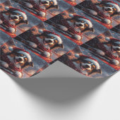 Australische Kelpie-hond Rollercoaster Kerstmis Cadeaupapier (Hoek)