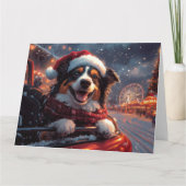Australische Kelpie-hond Rollercoaster Kerstmis Kaart (Voorkant)