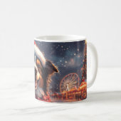 Australische Kelpie-hond rollercoaster Kerstmis Koffiemok (Voorkant rechts)