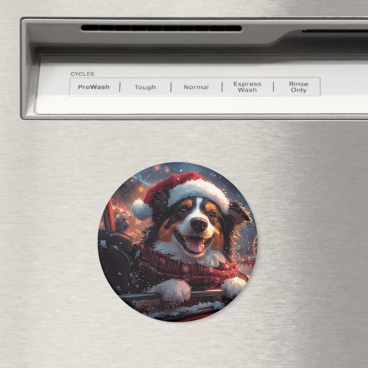 Australische Kelpie-hond Rollercoaster Kerstmis Magneet (Insitu (Vaatwasser))