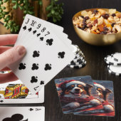 Australische Kelpie-hond Rollercoaster Kerstmis Pokerkaarten (Insitu)