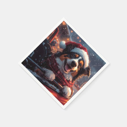 Australische Kelpie-hond rollercoaster Kerstmis Servet (Hoek)