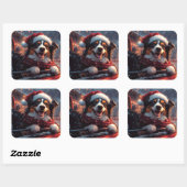 Australische Kelpie-hond rollercoaster Kerstmis Vierkante Sticker (Vel)