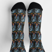 Australische Kelpie-hond Whimsical Halloween-schil Sokken (Top)