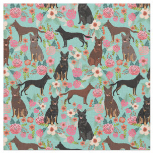 Australische Kelpie-honden  bloemmint Stof