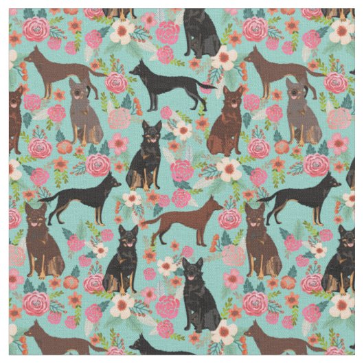 Australische Kelpie-honden bloemmint Stof (Close Up)
