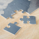 Australische Kelpie in Sledge Laat het Sneeuw Kers Legpuzzel (Zijkant)