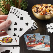 Australische Kelpie in slee Let it Snow Kerstmis Pokerkaarten (Insitu)