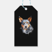 Australische Kelpie inkt splash Cadeaulabel (Voorkant)