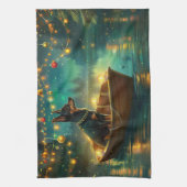 Australische Kelpie Kerst Feestelijke Reis Theedoek (Verticaal)