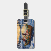 Australische Kelpie Kerstboot Vakantie Bagagelabel (Voorkant verticaal)