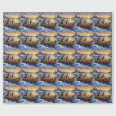 Australische Kelpie Kerstboot Vakantie Cadeaupapier (Vlak)