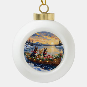 Australische Kelpie Kerstboot Vakantie Keramische Bal Ornament