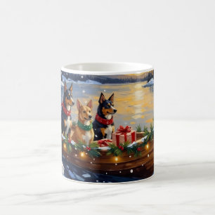 Australische Kelpie Kerstboot Vakantie Koffiemok