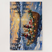 Australische Kelpie Kerstboot Vakantie Legpuzzel (Verticaal)