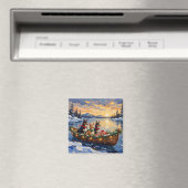 Australische Kelpie Kerstboot Vakantie Magneet (Insitu (Vaatwasser))