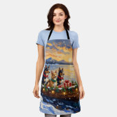 Australische Kelpie Kerstboot Vakantie Schort (Gedragen)