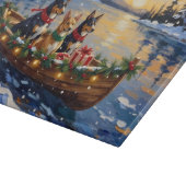 Australische Kelpie Kerstboot Vakantie Snijplank (Hoek)