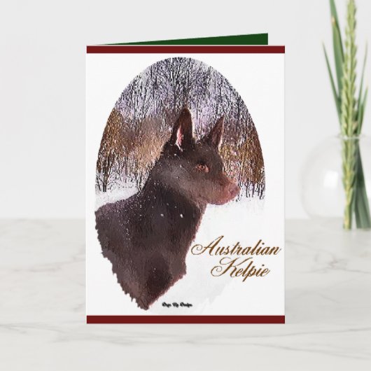 Australische Kelpie kerstcadeautjes Feestdagen Kaart (Voorkant)