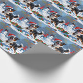 Australische Kelpie Kerstfeest Sneeuwscène Cadeaupapier (Hoek)