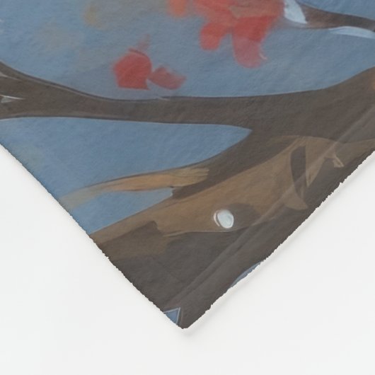 Australische Kelpie Kerstfeest Sneeuwscène Fleece Deken (Hoek)