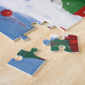 Australische Kelpie Kerstfeest Sneeuwscène Legpuzzel (Zijkant)